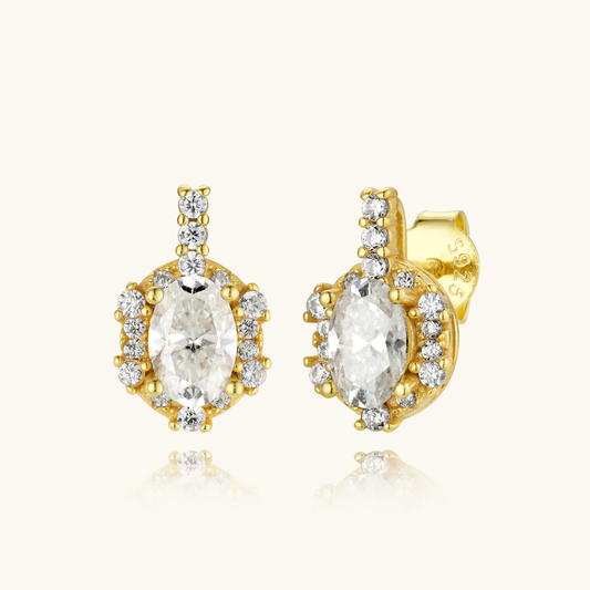 Elegant Oval Stud Earring